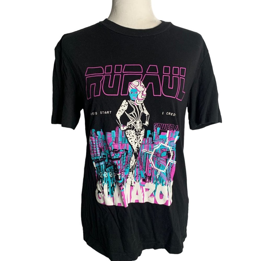 Rupaul Glamazon Crewneck T Shirt XS Black Short Sleeve Graphic Cotton Drag